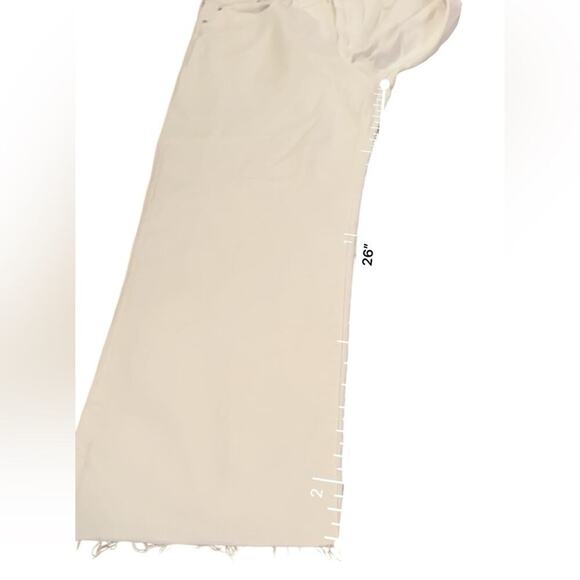 J. Crew Slim Wide-Leg High Rise Raw Hem Jeans in White Wash‎ Sz 32 NEW - Picture 15 of 15